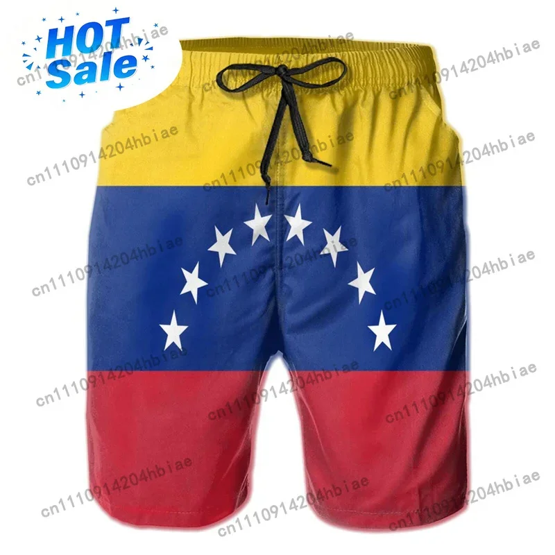Swim Trunk Shorts - 3d Print Venezuela Flag Short Pants