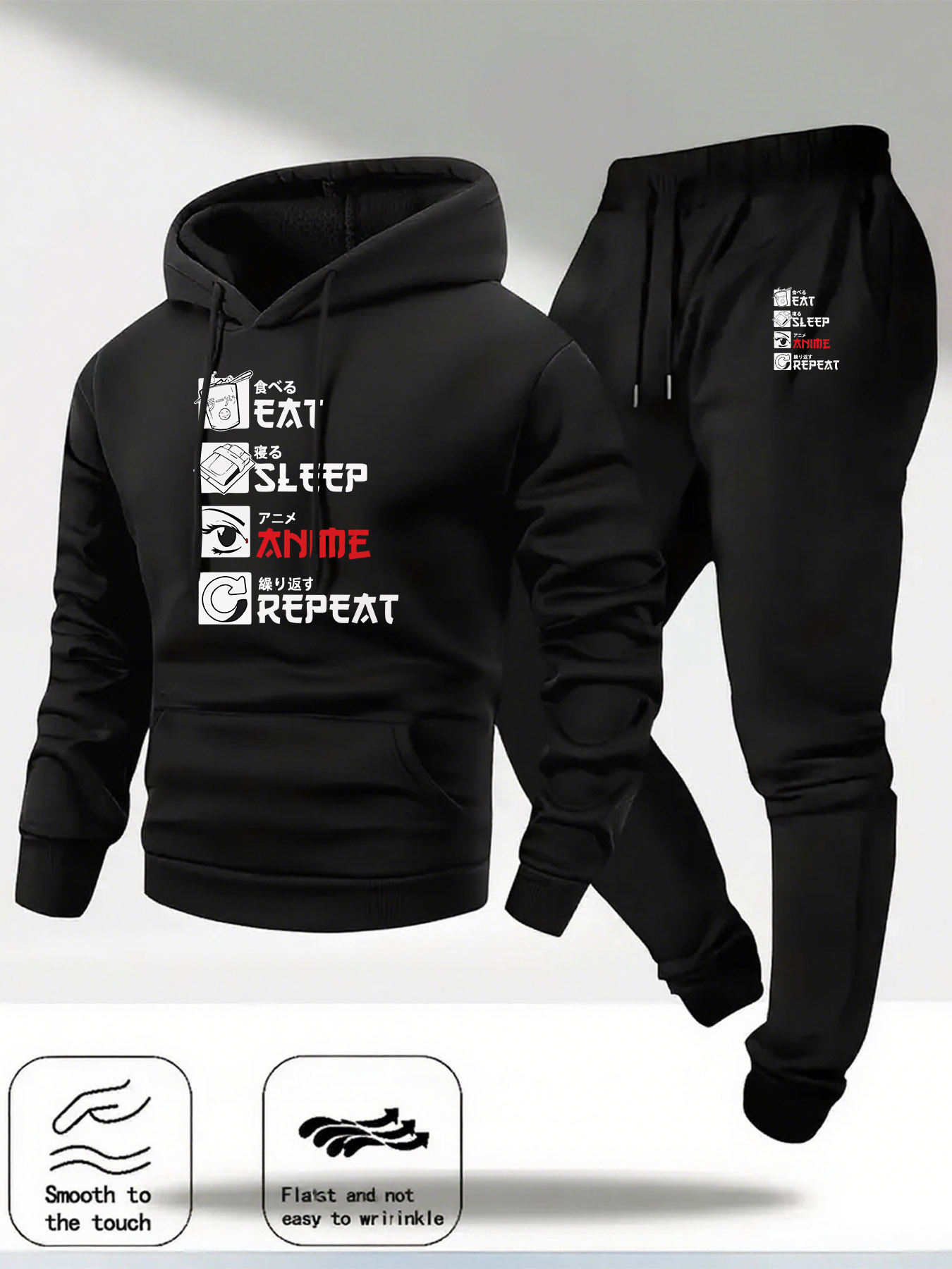 Jogger Sweatpants Men - Letter Printed Mens Tracksuit Hoodie +