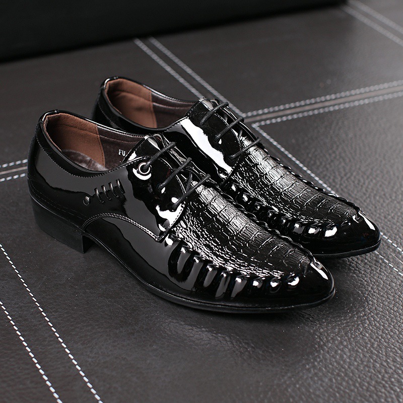 Oxford Shoes Brogue - Men's Dress Leather Shoes Lace-Up Wedding