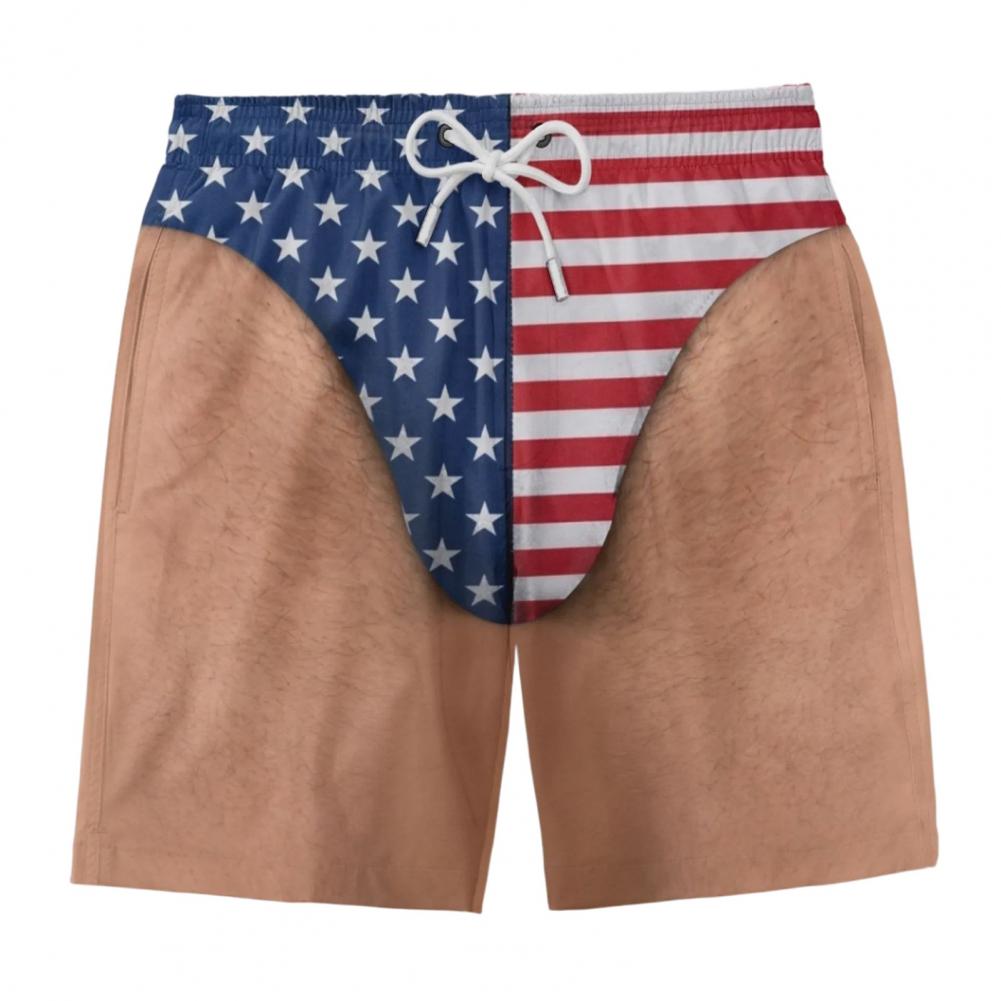 American Flag Print Beach Shor - Swim Trunk Shorts recension och pris