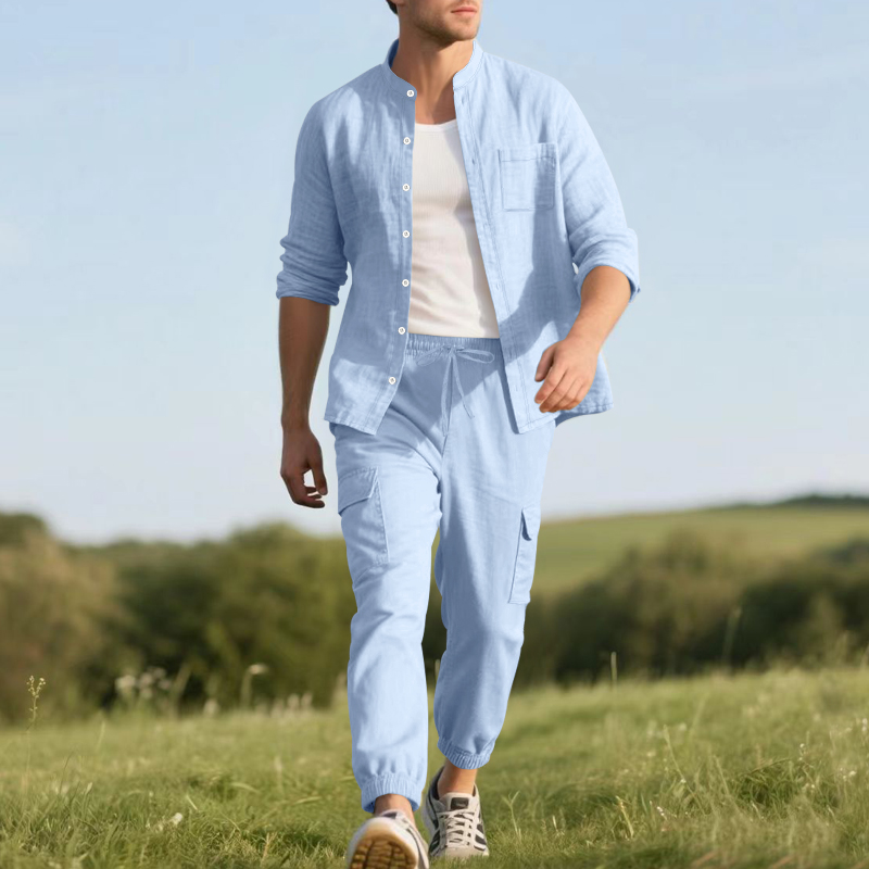 Men's Linen Breathable Two-Pie - Linen Shirt Summer recension och pris