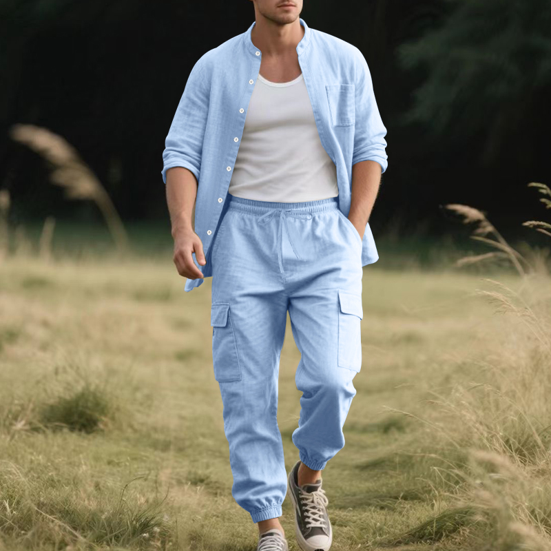 Men's Linen Breathable Two-Pie - Linen Shirt Summer recension och pris