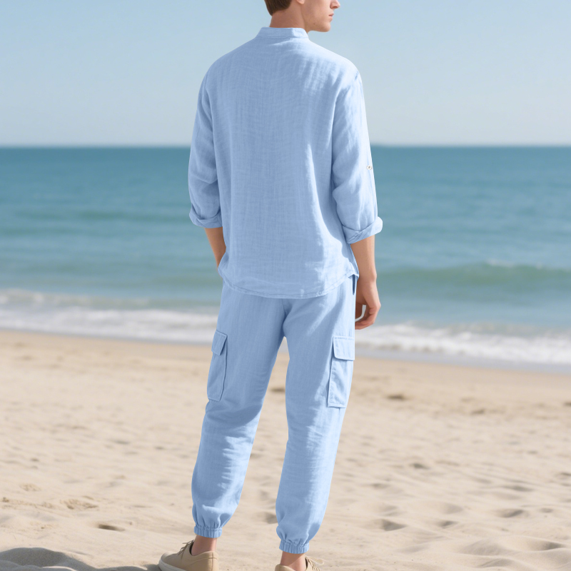 Men's Linen Breathable Two-Pie - Linen Shirt Summer recension och pris