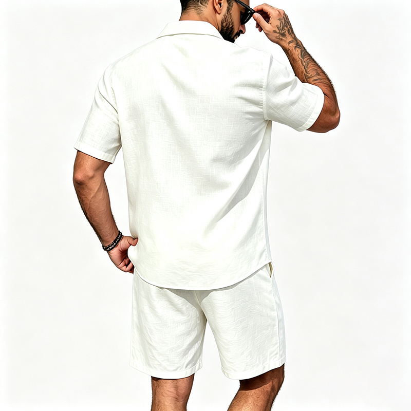 Men Linen Two Piece Outfit Sho - Linen Shirt Summer recension och pris