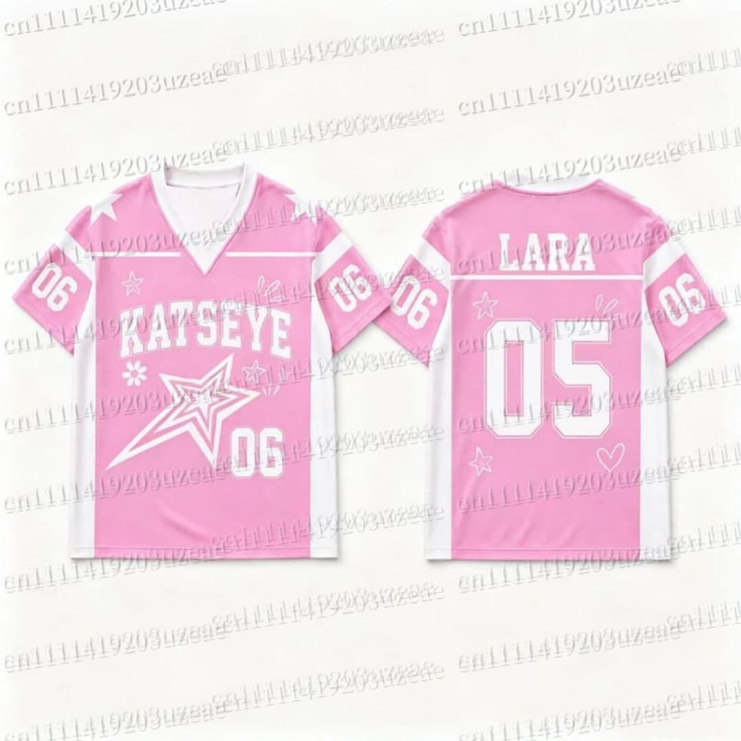 KATSEYE Pink Star Graphic T Sh - Men'S Fashion Aesthetics recension och pris