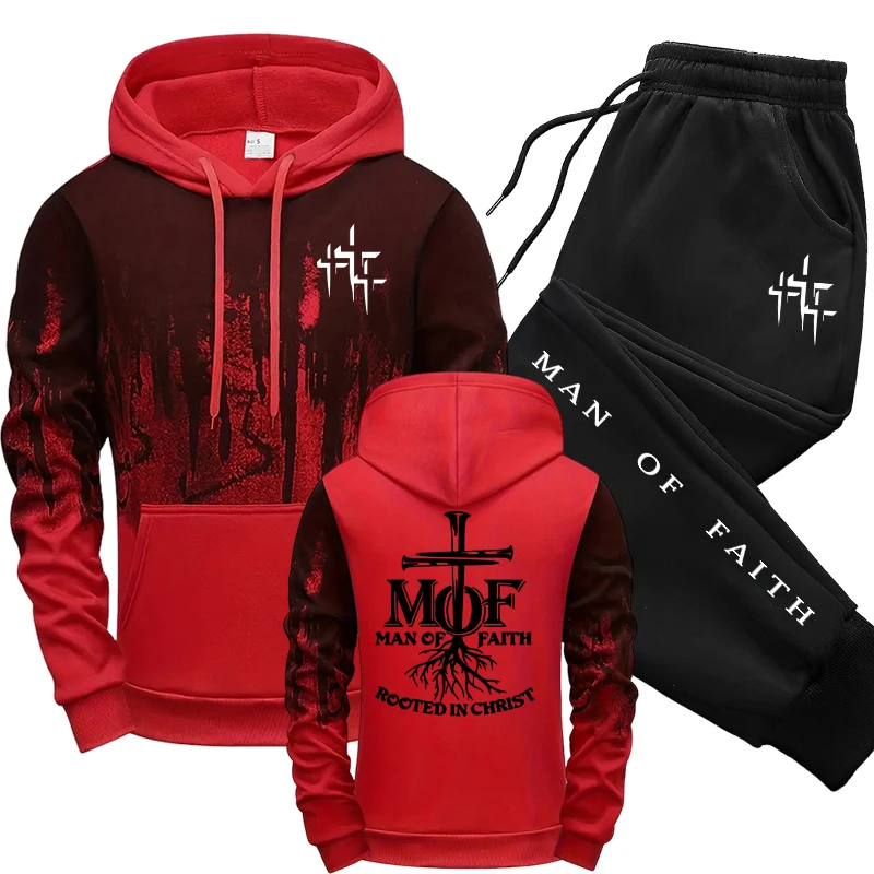 Man of Faith Men's Tracksuit H - Jogger Sweatpants Men recension och pris