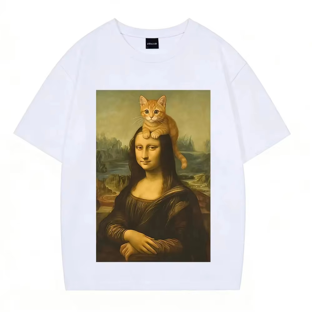 Cat Mona Lisa Funny Meme T-Shi - Men'S Fashion Aesthetics recension och pris