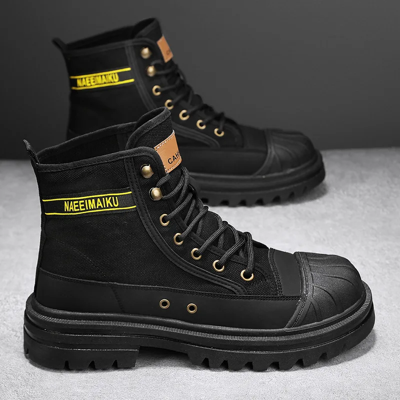 Mens Canvas Boots Fashion High - Mens Fashion Zapatos recension och pris
