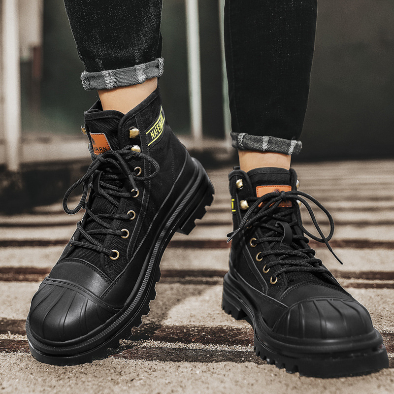 Mens Canvas Boots Fashion High - Mens Fashion Zapatos recension och pris