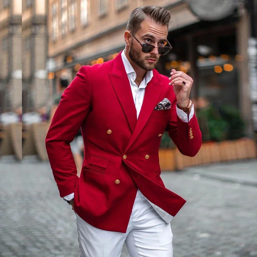 Red Jacket White Pant Double B - Mens Fashion Blazer recension och pris