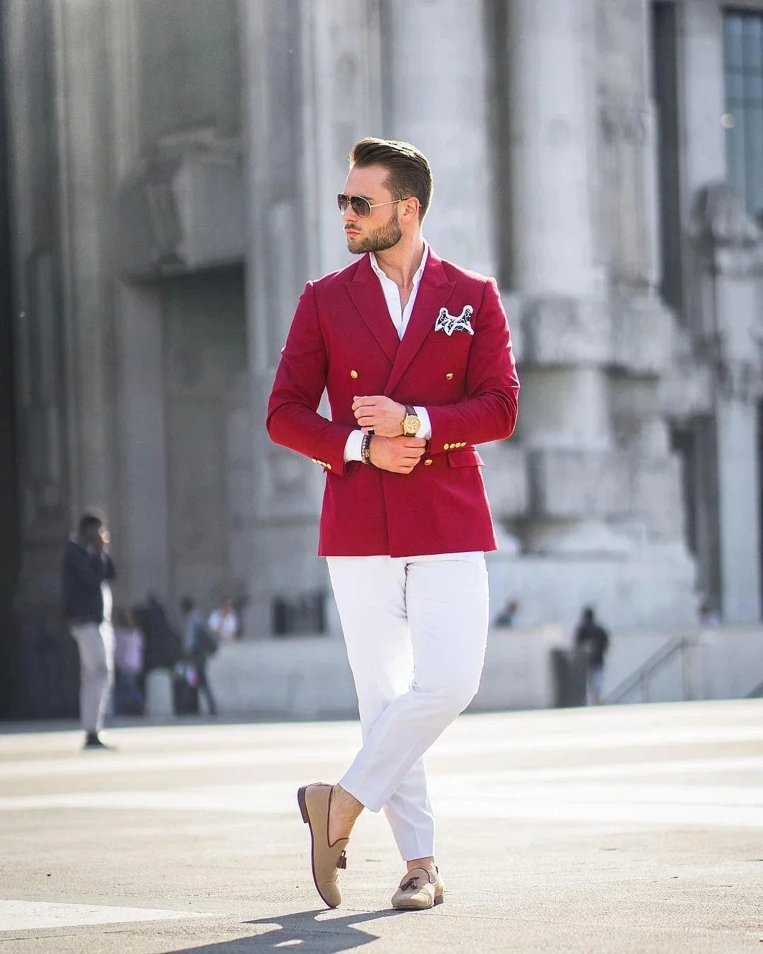Red Jacket White Pant Double B - Mens Fashion Blazer recension och pris