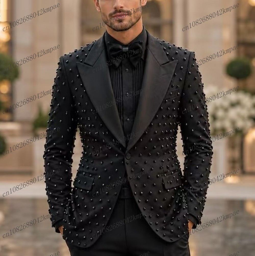 Fashion Pearl Black Men Suit P - Mens Fashion Blazer recension och pris