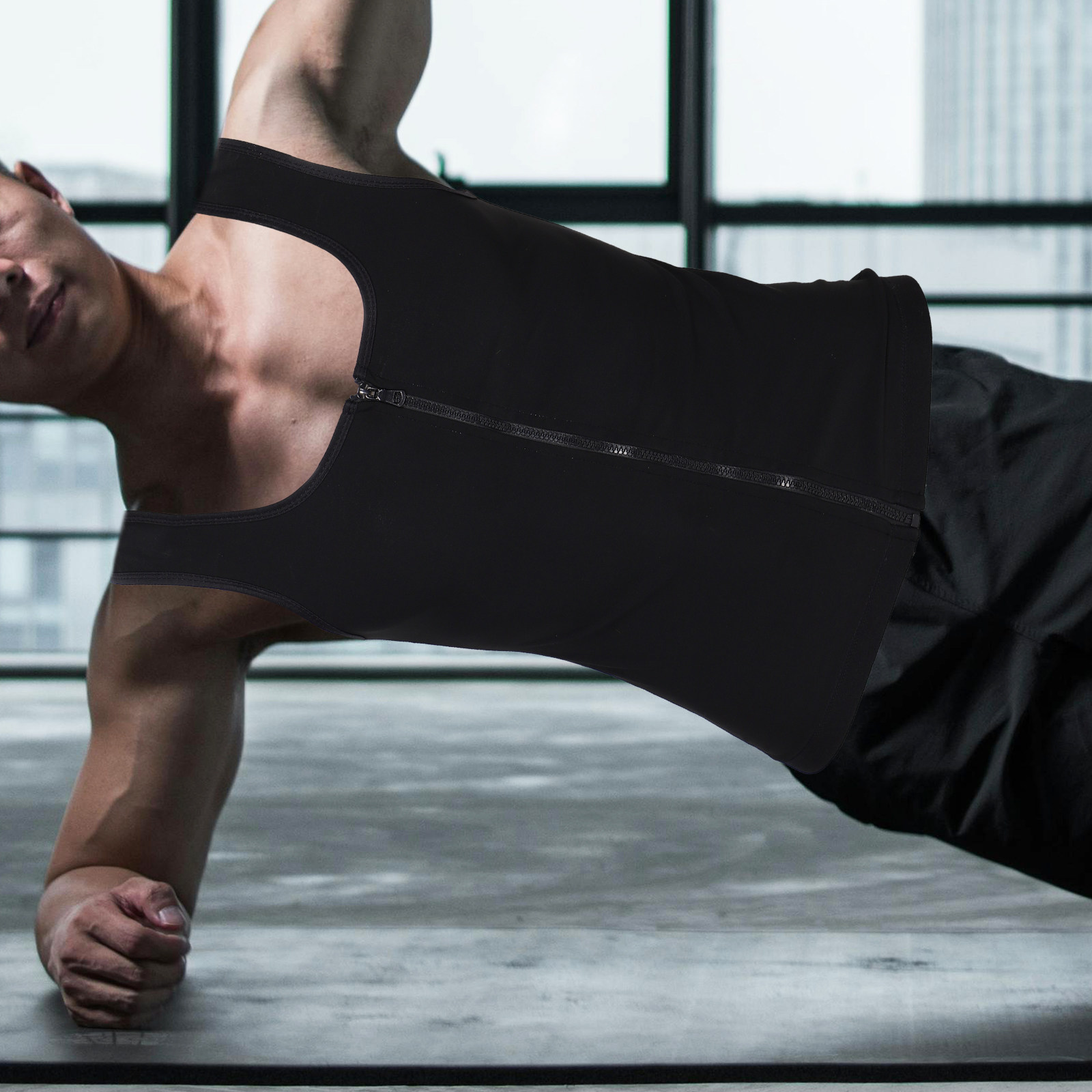 Men Compression Sweat Vest Zip - Compression Shirt Workout recension och pris
