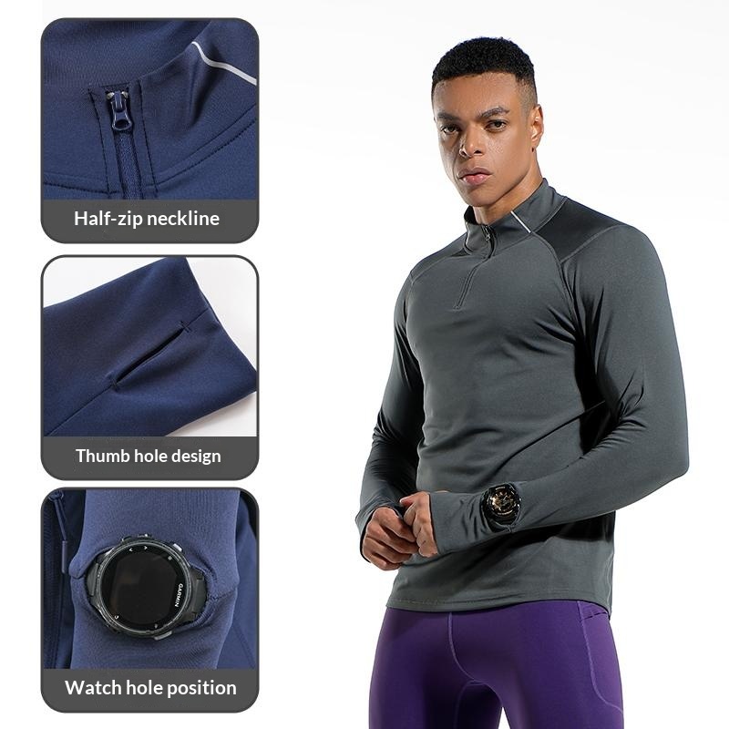 Men's Finger Hole Design Fall  - Compression Shirt Workout recension och pris