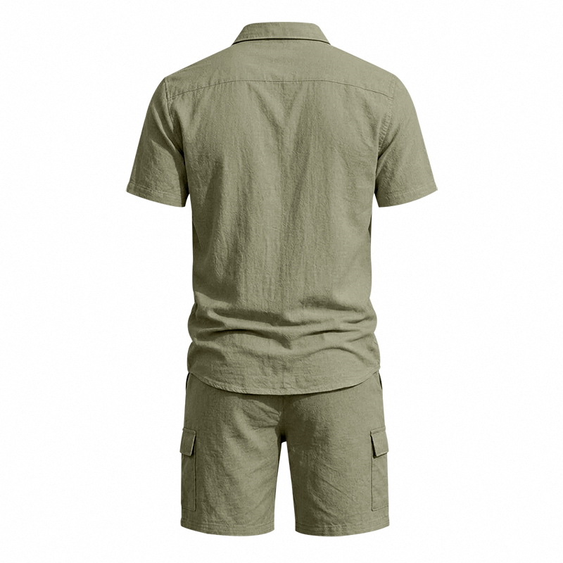 Men Summer American Linen Two  - Linen Shirt Summer recension och pris