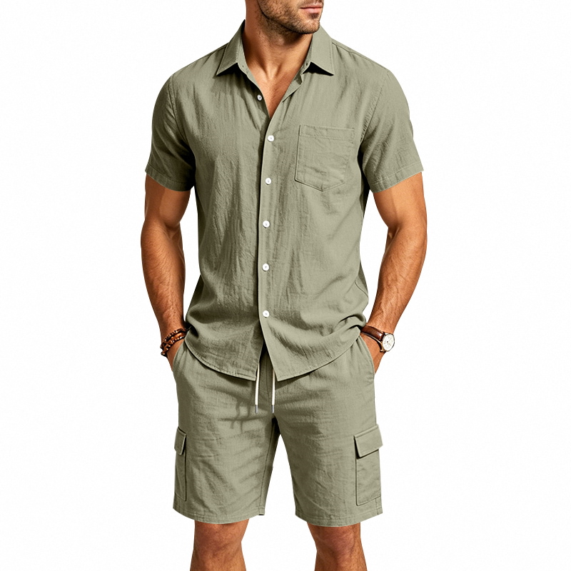 Men Summer American Linen Two  - Linen Shirt Summer recension och pris