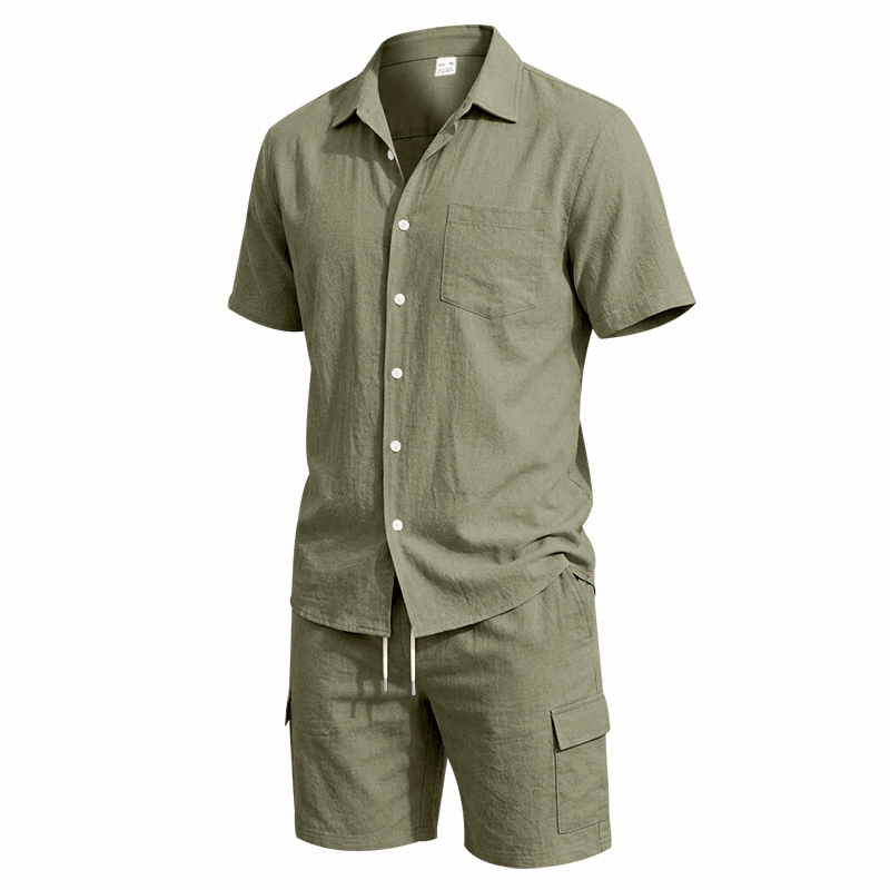 Men Summer American Linen Two  - Linen Shirt Summer recension och pris