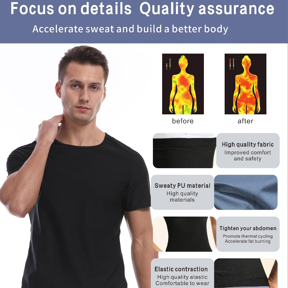 1PCS Men's Sauna Shirt Short S - Compression Shirt Workout recension och pris